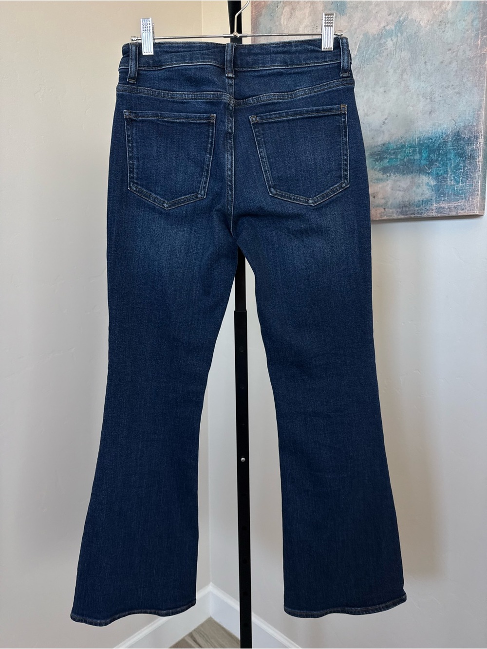 NEW Quince Luna Stretch Flare Jeans Womens 26 Regular Midnight Blue Mid Rise NWT - Picture 6 of 8